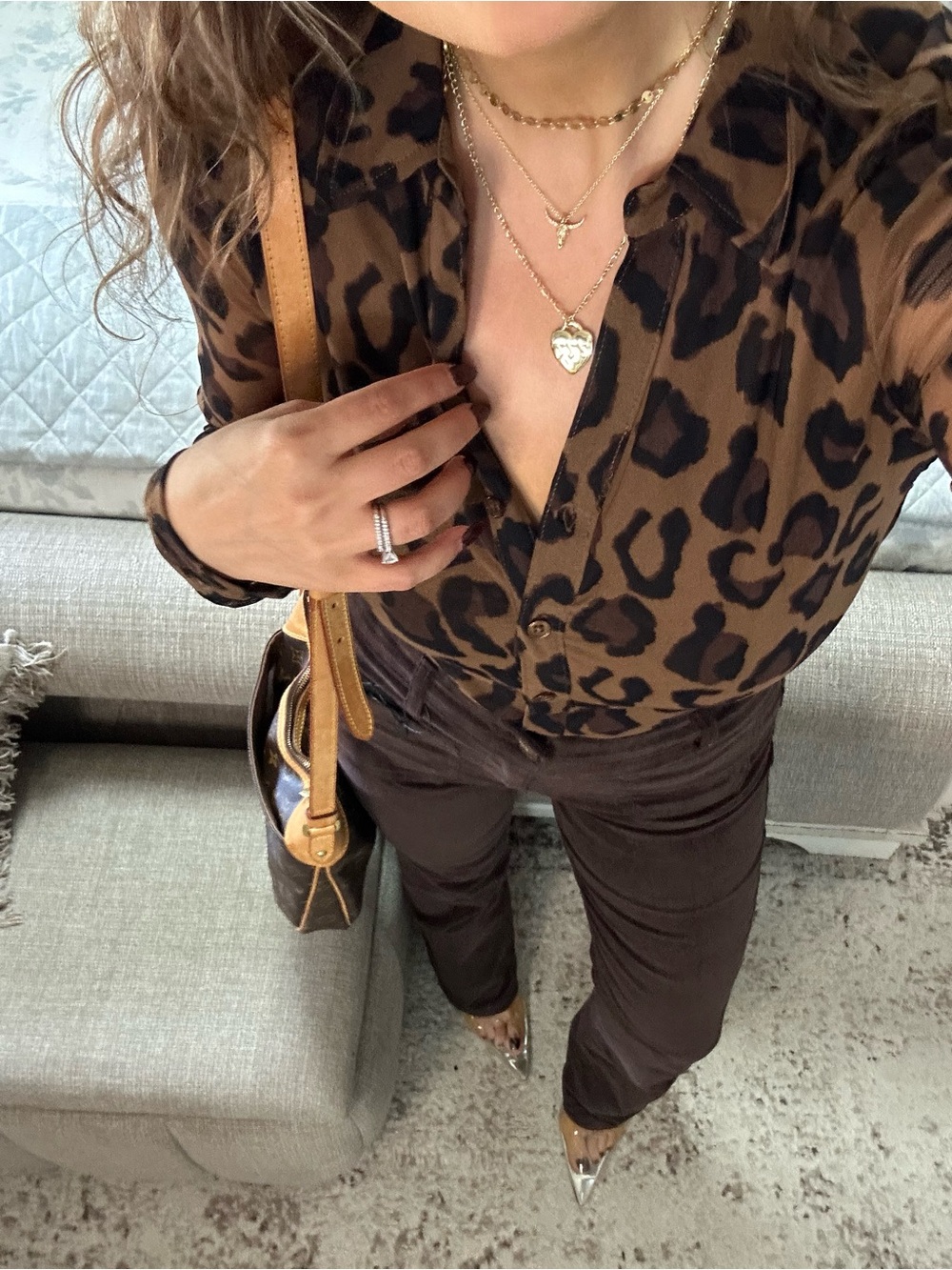 New🤎🍂 🐆 Fall Leopard Button Top - Picture 5 of 11